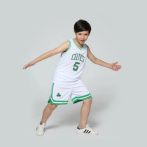 并力儿童篮球服无袖背心运动比赛球服套装公牛乔丹罗斯湖人科比加内特球衣小学生训练(绿军加内特-白 2XL-160-165)