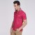 2013年新款 夏季新款短袖polo衫 男士意大利款简约时尚纯色短袖polo衫(玫红色 S)第3张高清大图