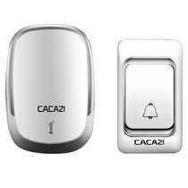 CACAZI卡佳斯 无线门铃 K01-DC 一拖一 不用电源 直流用电池 遥控 电子家用 呼叫器 便携带 老人呼叫器(银色)