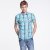 男装 新品 英伦时尚色织格子衬衫 短袖 131010122(绿/白格 M)第2张高清大图