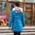 莎莱茜 2013冬装新款 韩版中长款潮流修身时尚棉衣连帽棉 女式XY211121(蓝色 L)第3张高清大图