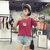 葩葩乐奇2017棉质绣花短袖T恤女rihan7007(酒红色 L)第5张高清大图