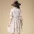 伊甸基因新款韩版女装邻家甜美波点雪纺森林系中袖连衣裙(米白色 M)第2张高清大图