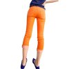 AS安都2013 新款韩版脚口扣子装饰牛仔裤裤子3色9215208L 限(橙色 25)