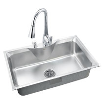 摩恩304不锈钢厨房水槽单槽水槽套餐洗碗池洗菜盆水池27119(默认 默认)
