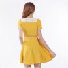 2013夏季新品女装 韩版修身显瘦雪纺连衣裙MNY130207(黄色 S)