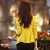 伊若拉新款韩版大花设计燕尾荷叶领边修身短款小西装女士外套 X129(黄色 S)第2张高清大图