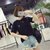 葩葩乐奇2017棉T恤韩版新品夏季绣花上衣女rihan7005(黑色 L)第4张高清大图
