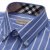 帛利（Baneberry）商务撞领白条纹长袖衬衫1007(蓝条 42)第3张高清大图