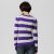 女V领条纹毛衫 111321045405(蔷薇紫 M)第2张高清大图