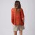 波特唐（BOTETANG）2012新款秋季显瘦中袖套头镂空针织衫YC8903橙色第2张高清大图