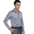 DANUO狄亚诺 商务休闲男士印花长袖修身纯棉衬衫(蓝色-30 185)第2张高清大图