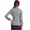 OSA秋装新款女装韩版大码修身高领套头打底毛衣女E12133灰色 S