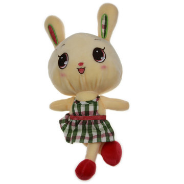 可爱伶俐兔毛绒玩具公仔 大眼睛兔子玩偶 创 意礼物(绿色)
