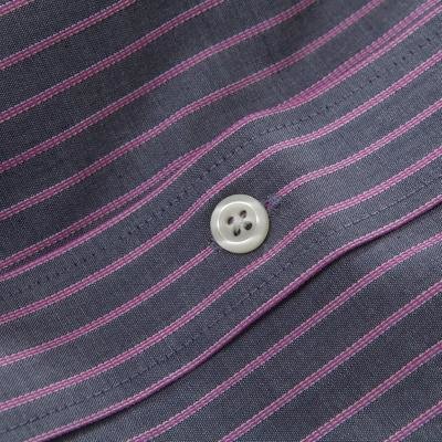 马罗威利夏季新款男士短袖条纹衬衫男装涤棉抗皱商务休闲衬衣(灰色 170)