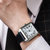 瑞士进口艾戈勒机械表全自动方形皮带男表真皮手表 时尚潮流男士腕表 透底防水(3302A1)第4张高清大图