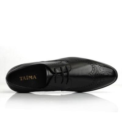 泰马 经典意式雕花商务正装休闲真皮时尚系带英伦男鞋单鞋 1205(高贵黑 38)