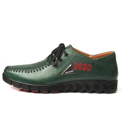 泰马 春季英伦休闲鞋 韩版潮流橡胶底拼接韩版男单鞋 皮鞋M1239(绿色 39)