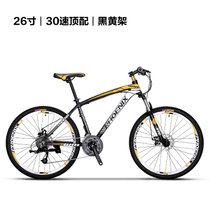 凤凰自行车30速双碟刹铝合金山地车减震学生单车30-689(小破风黑黄 26英寸)