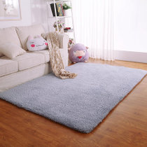 艾虎 超柔加厚美丽绒地毯客厅卧室满铺床边毯飘窗门口地垫(蓝灰色方形 1.4米X2米)