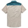 MXN麦根2013夏装新品男式时尚小清新短袖衬衫113216030(粉绿色 XL)