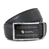 圣大保罗男士黑色牛皮自动扣腰带SAF65121007