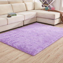 现代简约风格丝毛地毯 大尺寸客厅茶几地毯卧室(丝毛浅紫色 40cmx60cm)