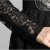 莎莱茜蕾丝长袖连衣裙大码裙收腰时尚春装连衣裙XY98411(黑色 M)第5张高清大图