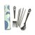 妙诺 青花瓷不锈钢餐具三件套装(勺、筷、叉）韩国餐具套装第3张高清大图
