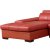 里外 红色热情经典款皮艺沙发 时尚L形转角组合沙发 头层真皮沙发 3622(进口皮：三人位+单人位+贵妃位)第3张高清大图