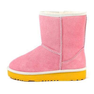 欧伦莎雪地靴推荐：欧伦莎牛皮甜美色保暖时尚防滑防水雪地靴