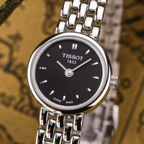 天梭Tissot时尚系列黑色表盘钢带女表T058.009.11.051.00 黑色